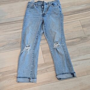 Classic Light Blue Distressed Women Jeans